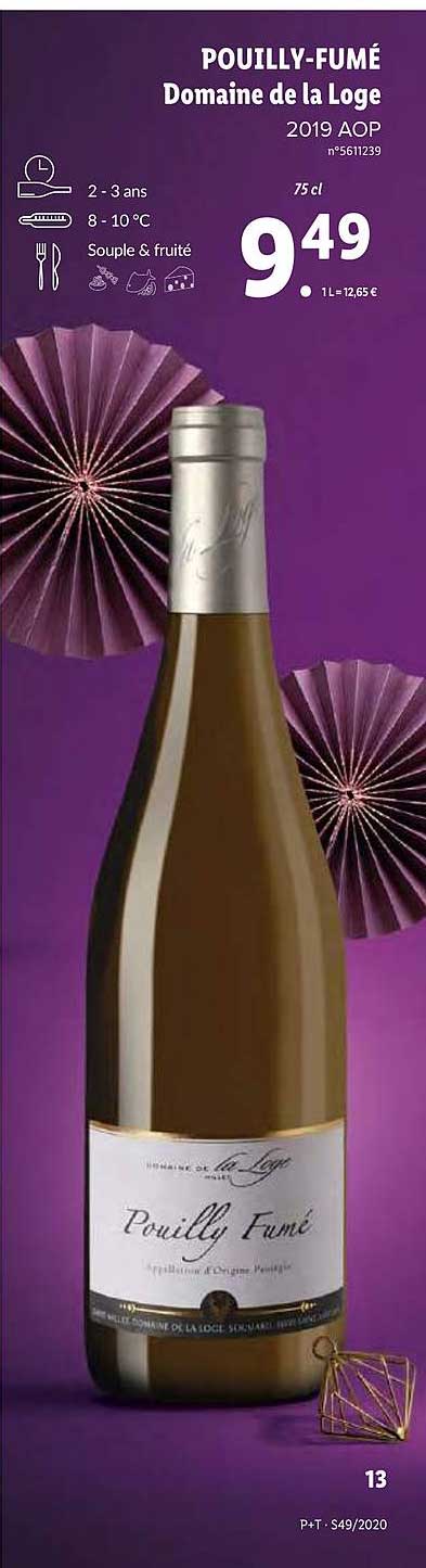 pouilly-fumé domaine de la loge 2019 aop