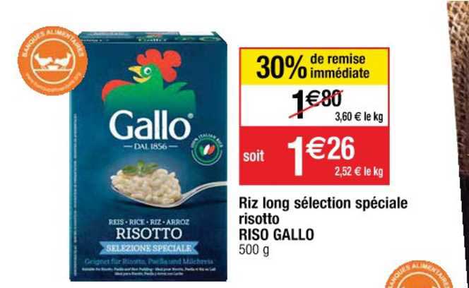 riz long sélection spécial risotto riso gallo