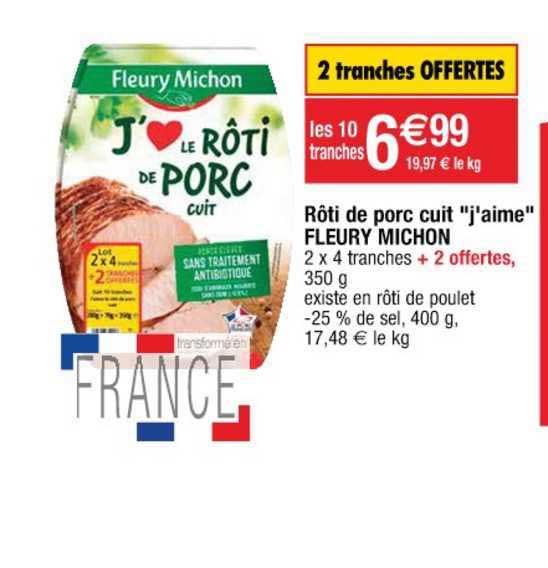 rôti de porc cuit "j'aime" fleury michon