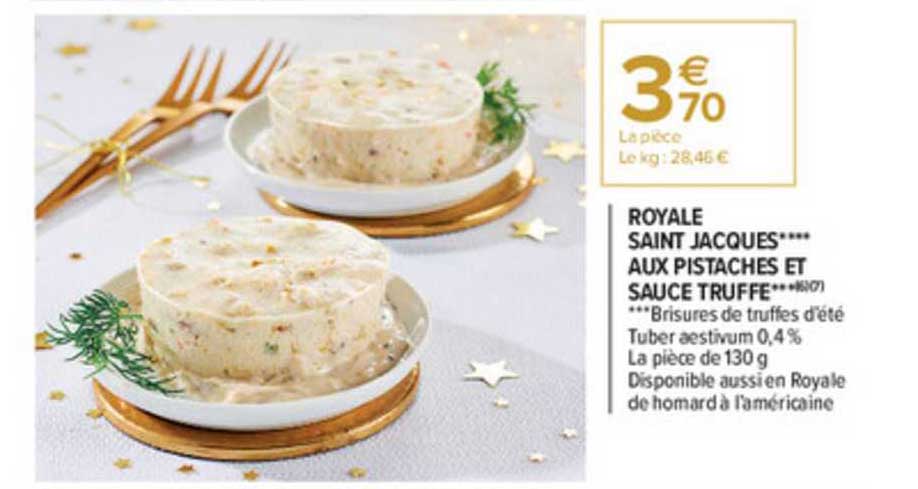 royale saint jacques aux pistaches et sauce truffe