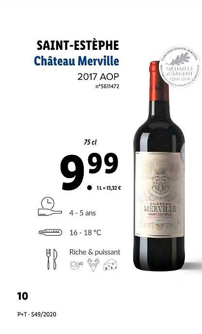 saint-estèphe château merville 2017 aop