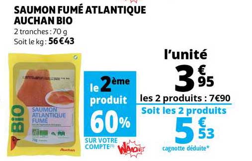 Saumon Fumé Atlantique Auchan Bio