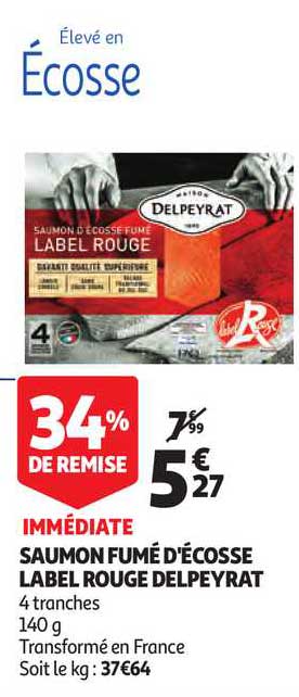 saumon fumé d'écosse label rouge delpeyrat