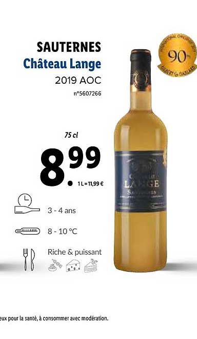 Sauternes Château Lange 2019 Aop
