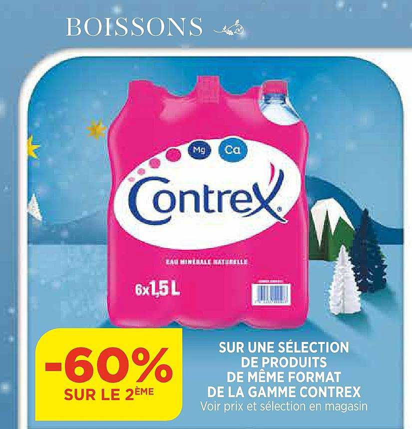 sélection de produits de même format de la gamme contrex
