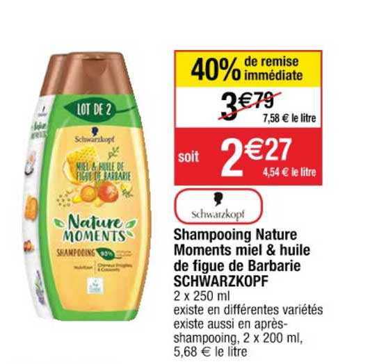 shampooing nature moments miel & huile de figue de barbarie schwarzkopf