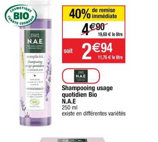 shampooing usage quotidien bio n.a.e.