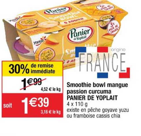 Smoothie Bowl Mangue Passion Curcuma Panier De Yoplait