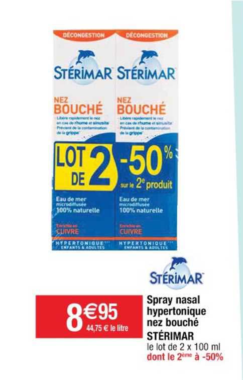 Spray Nasal Hypertonique Nez Bouché Stérimar