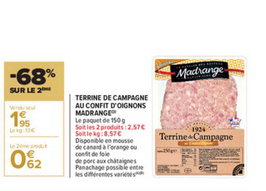 terrine de campagne au confit d'oignons madrange