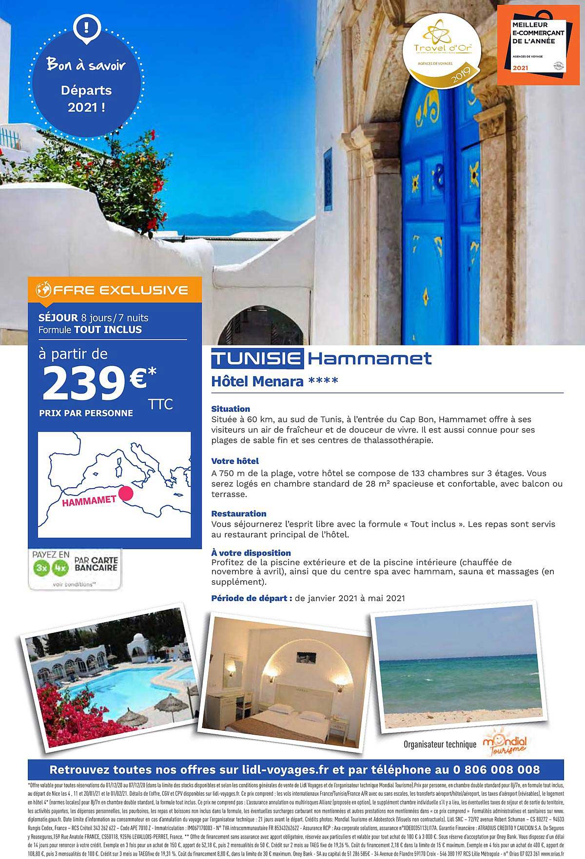 tunisie hammamet hôtel menara