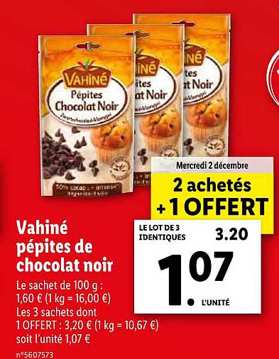 Vahiné Pépites De Chocolat Noir