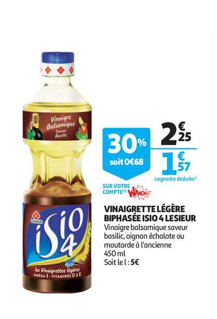 vinaigrette légère biphasée isio 4 lesieur