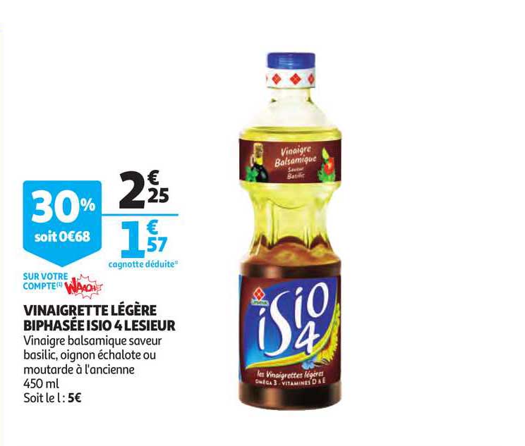 vinaigrette légère biphasée isio 4 lesieur
