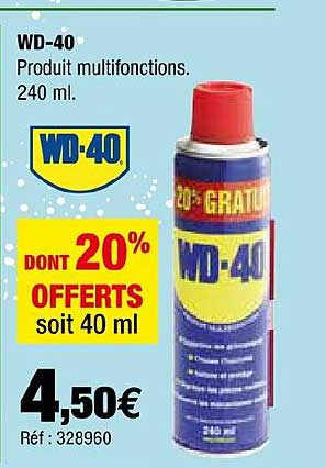 wd 40 produit multifonction 240 ml dont 20% offerts