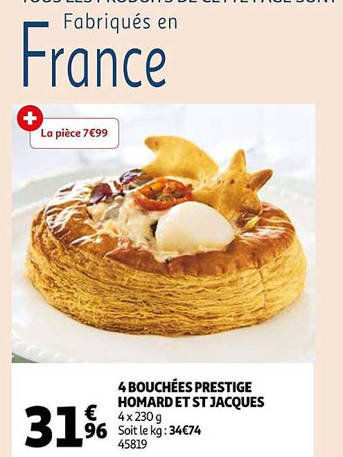 4 bouchées prestige homard et st jacques