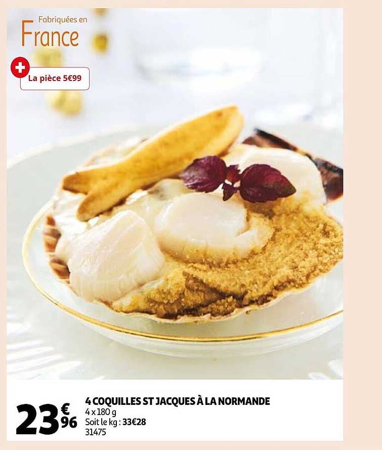 4 coquilles st jacques à la normande