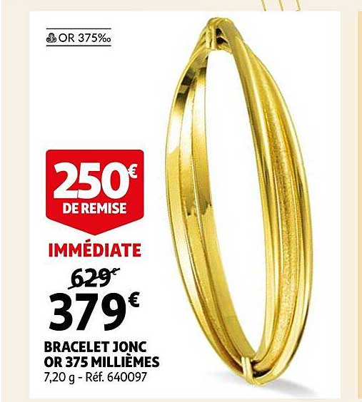 bracelet jonc or 375 millièmes