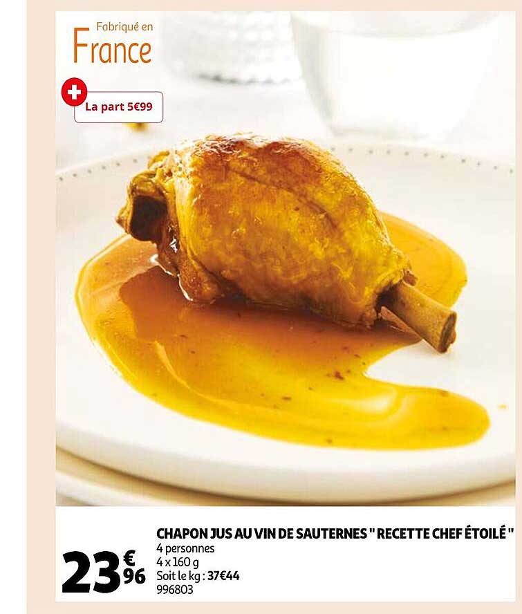chapon jus au vin de sauternes "recette chef étoilé"