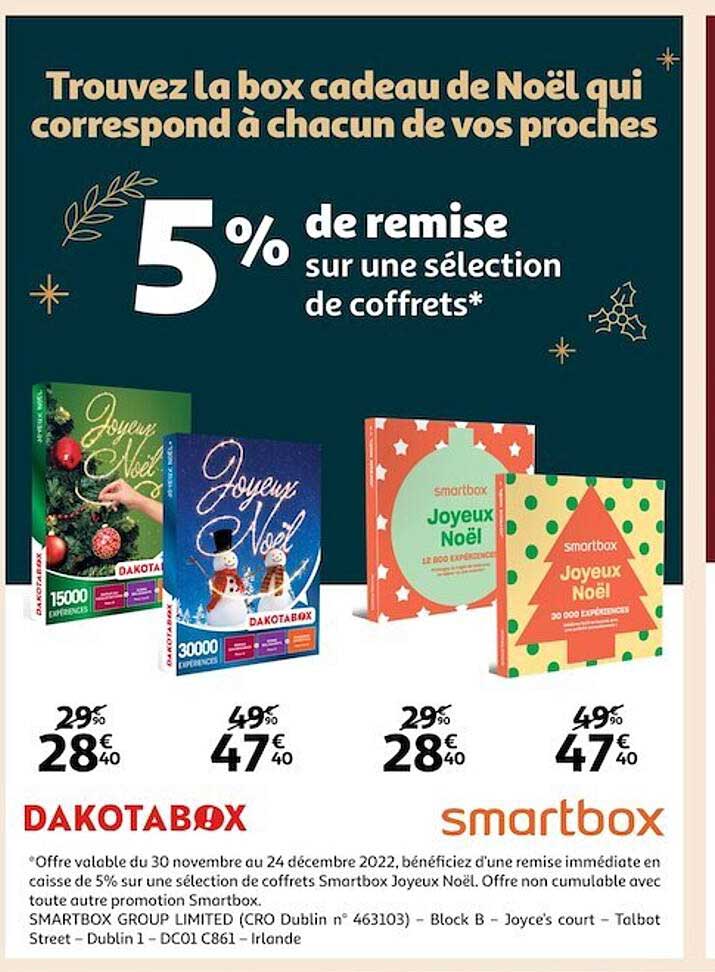 coffrets dakotabox, smartbox