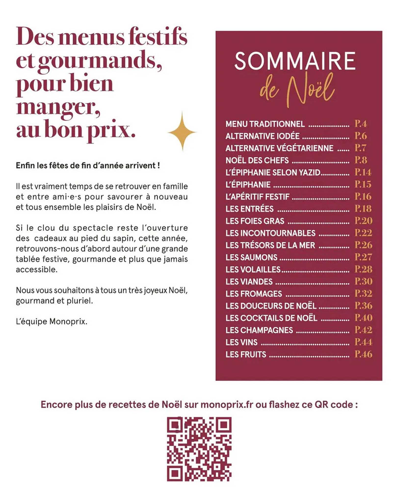 des menus festifs et gourmands, pour bien manger, au bon prix