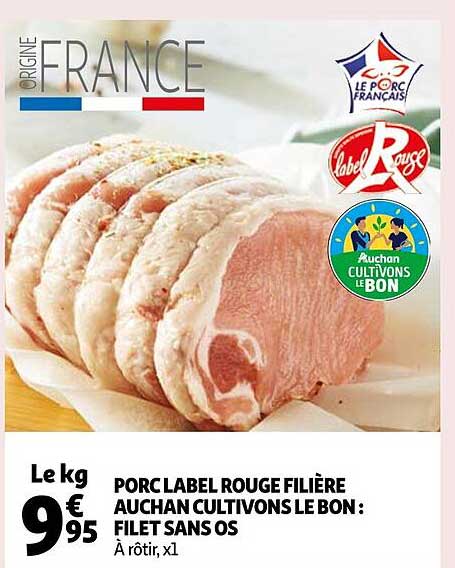 porc label rouge filière auchan cultivons le bon : filet sans os
