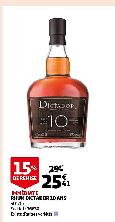 rhum dictador 10 ans