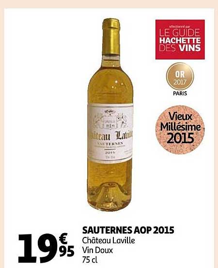 sauternes aop 2015 château laville vin doux