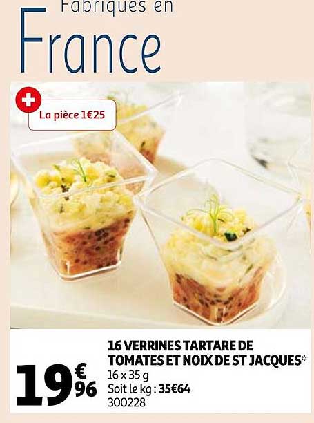 16 verrines tartare de tomates et noix de st jacques