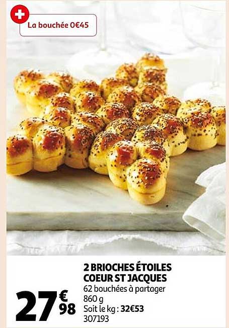 2 brioches étoiles cœur st jacques
