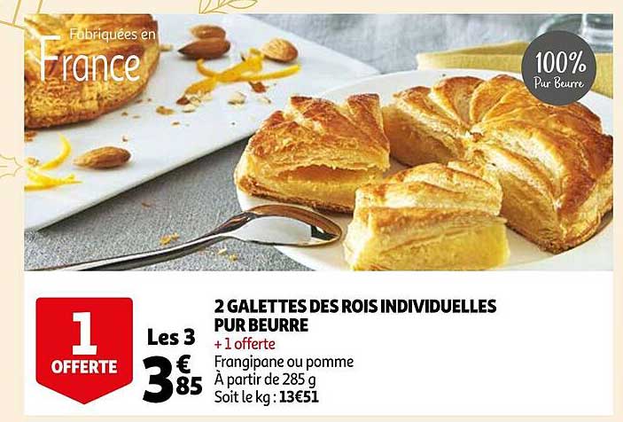 2 galettes des rois individuelles pur beurre