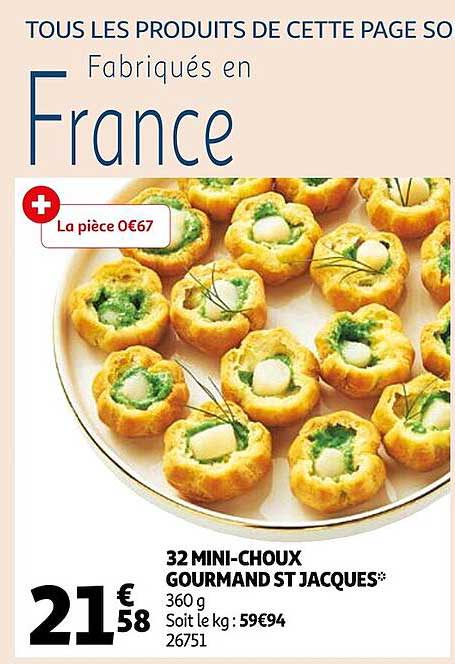 32 mini-choux gourmand st jacques
