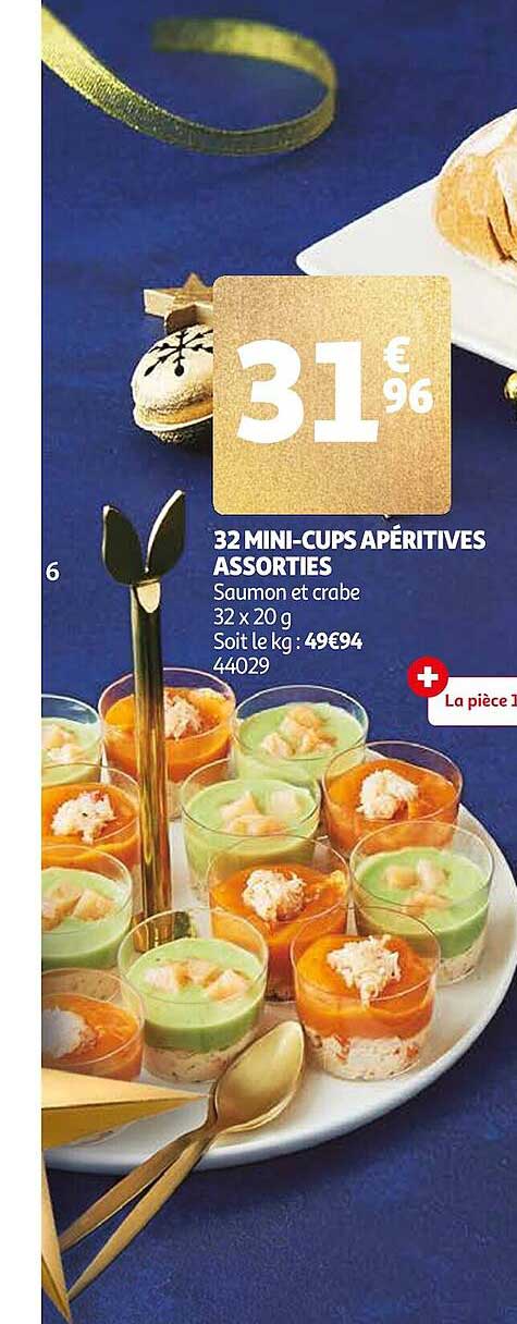 32 mini-cups apéritives assorties