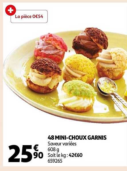 48 mini-choux garnis
