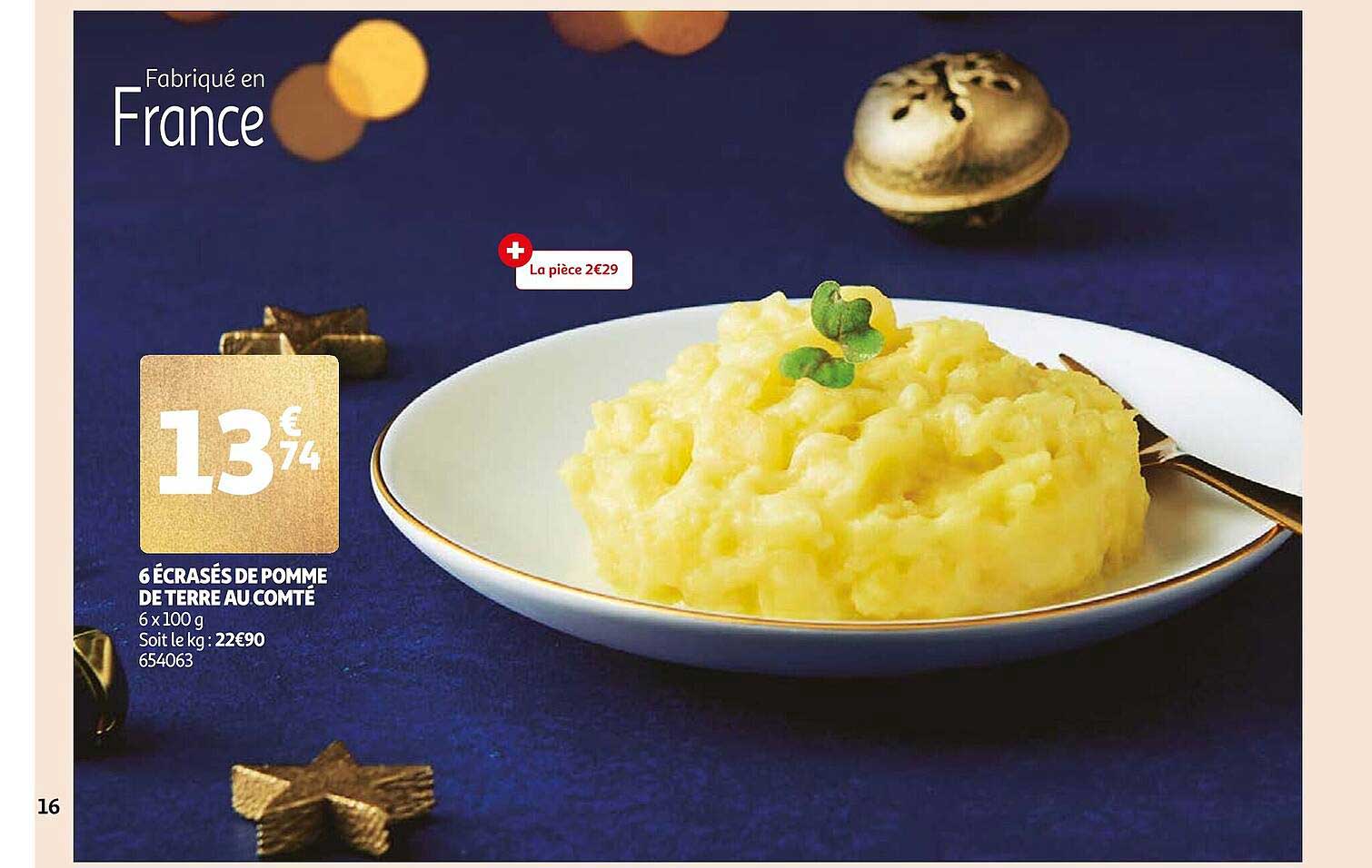 6 écrasés de pomme de terre au comté