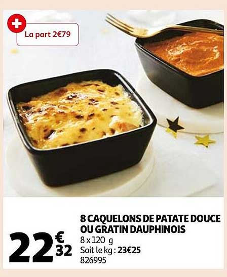 8 caquelons de patate douce ou gratin dauphinois