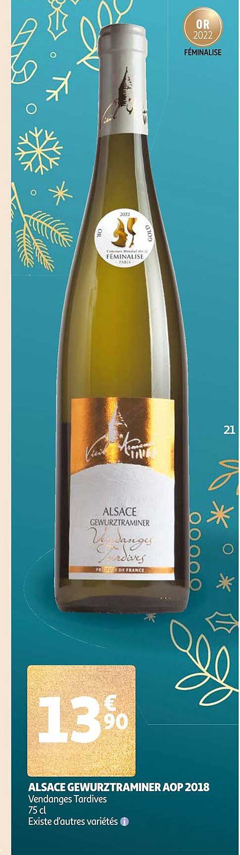 alsace gewurztraminer aop 2018 vendanges tardives