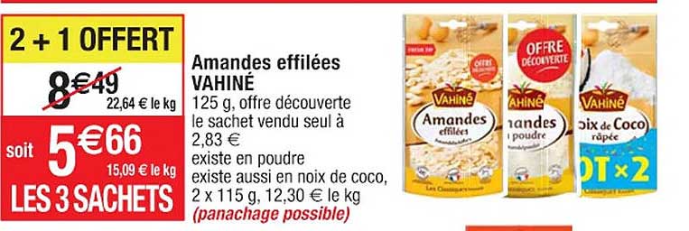 amandes effilées vahiné