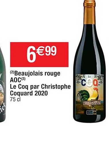 beaujolais rouge aoc le coq par christophe coquard 2020