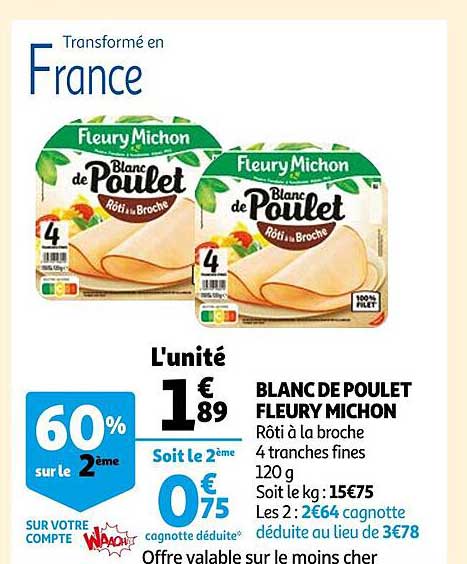 blanc de poulet fleury michon
