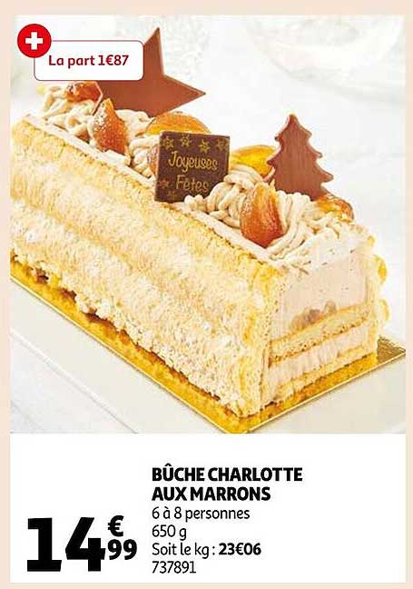 bûche charlotte aux marrons