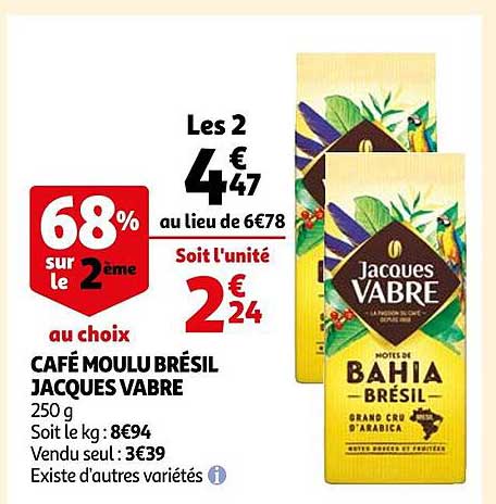 café moulu brésil jacques vabre