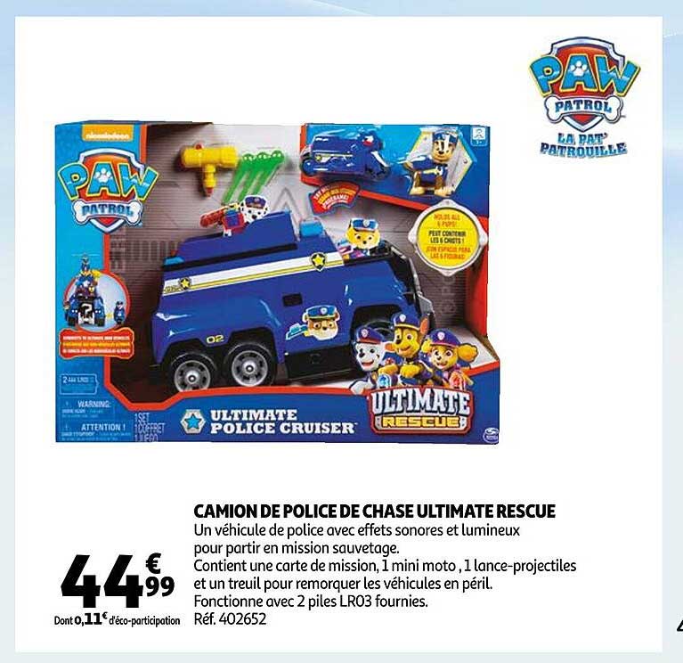 camion de police de chasse ultimate rescue paw patrol