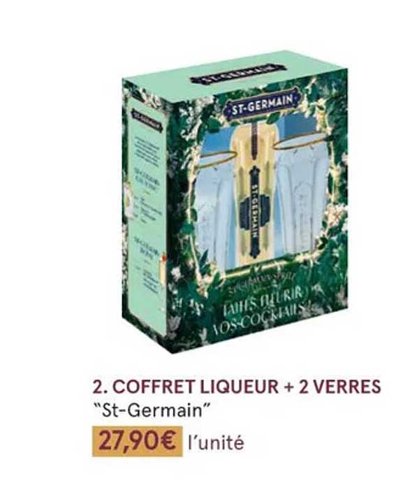 Coffret Liqueur + 2 Verres "st-germain"