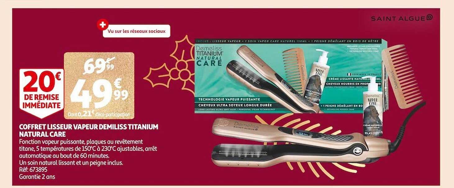 Coffret Lisseur Vapeur Demiliss Titanium Natural Care