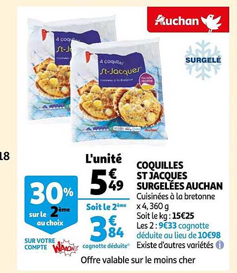 coquilles st jacques surgelées auchan