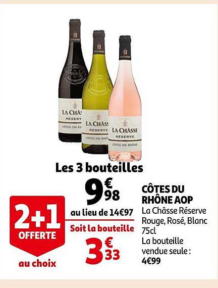 côtes du rhône aop la châsse réserve rouge, rosé, blanc