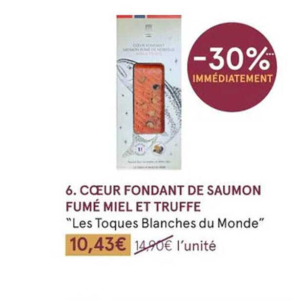 cœur fondant de saumon fumé miel et truffe "les toques blanches du monde"