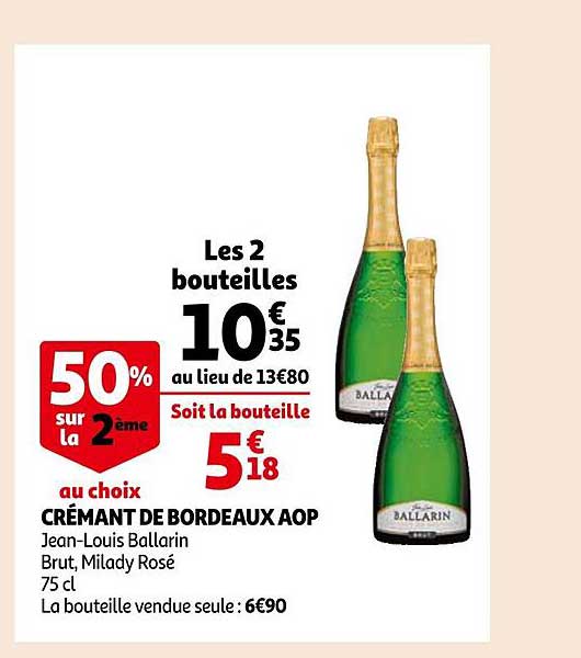 crémant de bordeaux aop jean-louis ballarin brut, milady rosé