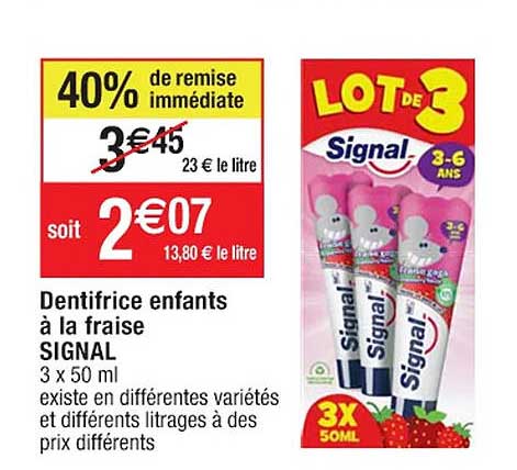 Dentifrice Enfants à La Fraise Signal